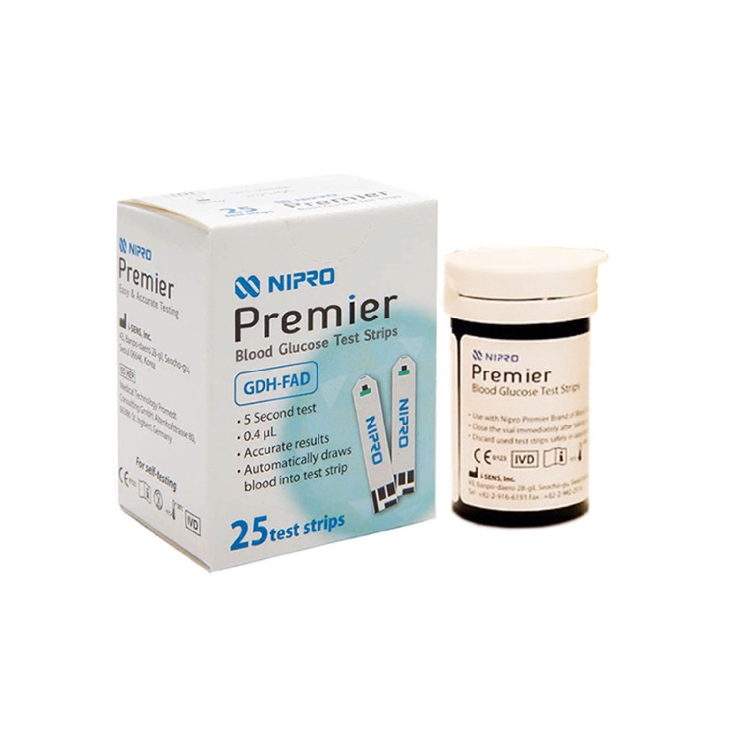 Que thử đường huyết Nipro Premier (Hộp 25 que) Date 10/2025