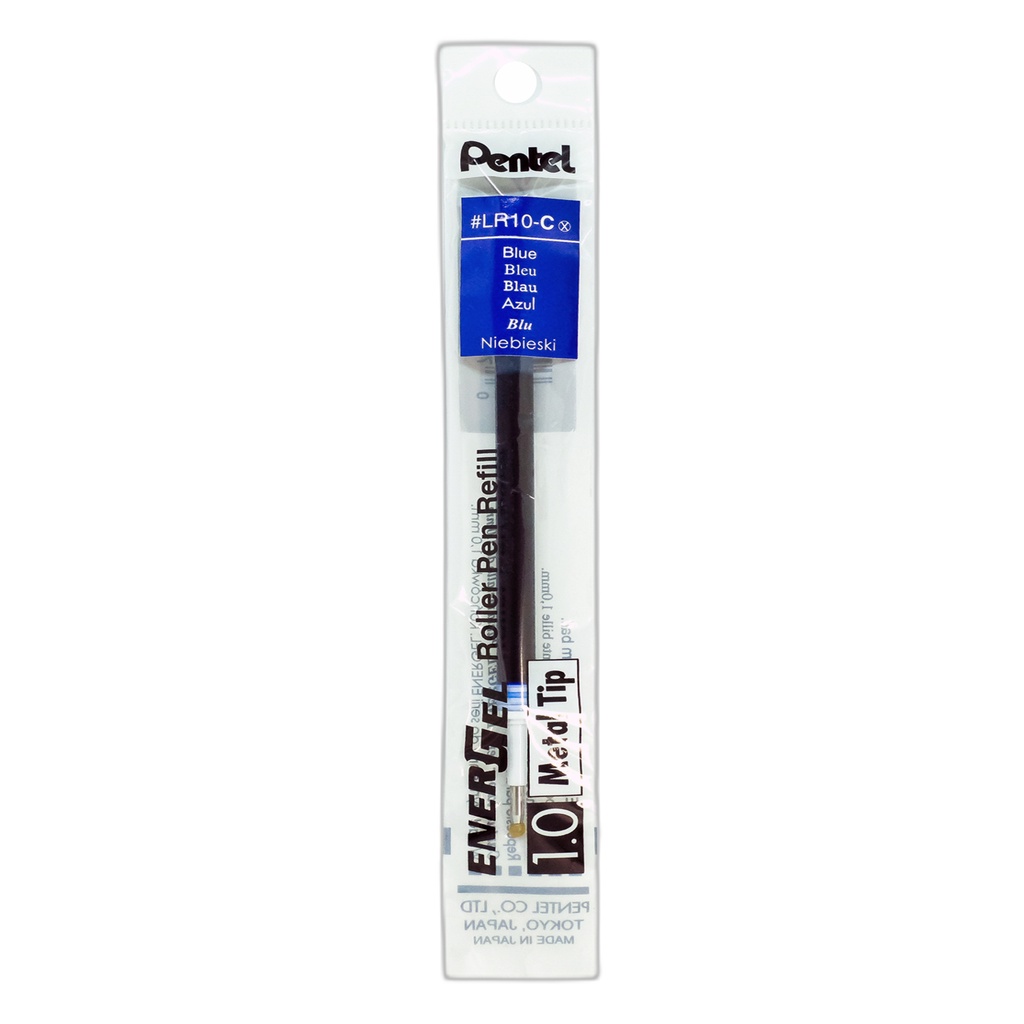 Ruột Bút Mực Gel Nước Pentel LR10 Ngòi 1.0mm - Ngòi Bút Pentel Energel Chính Hãng - Với 3 Màu Mực Xanh/ Đen/ Đỏ - Siêu Mượt - Siêu Tốc Ký - Siêu Nhanh Khô