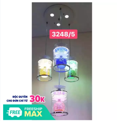 Đèn thả trần bàn ăn cao cấp DT 3253 - 5 quả