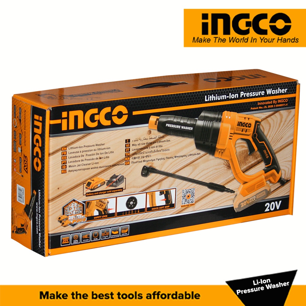 [HCM]Máy xịt rửa xe dùng pin Lithium 20V Ingco CPWLI2008
