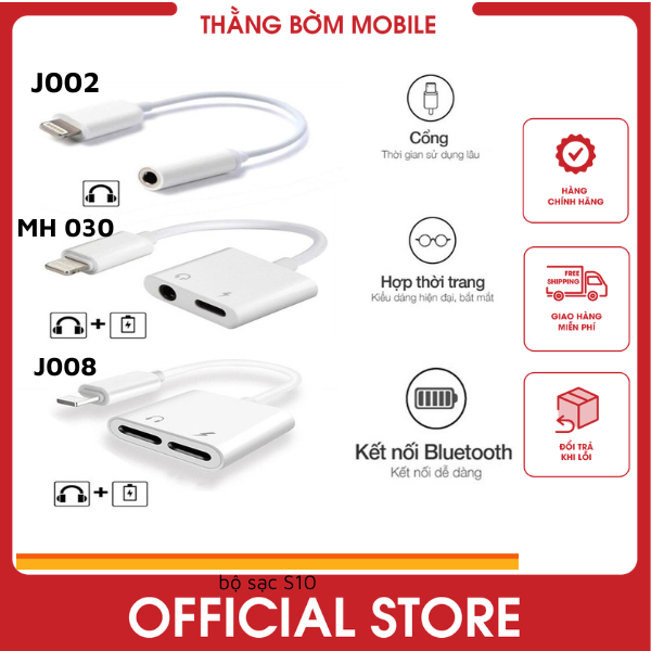 CÁC LOẠI Jack chuyển đổi 2 TRONG 1 ( ip sang ip hoac ip sang 3.5 hoac type c ra 2 type c) vừa nghe nhạc vừa sạc pin điện thoại