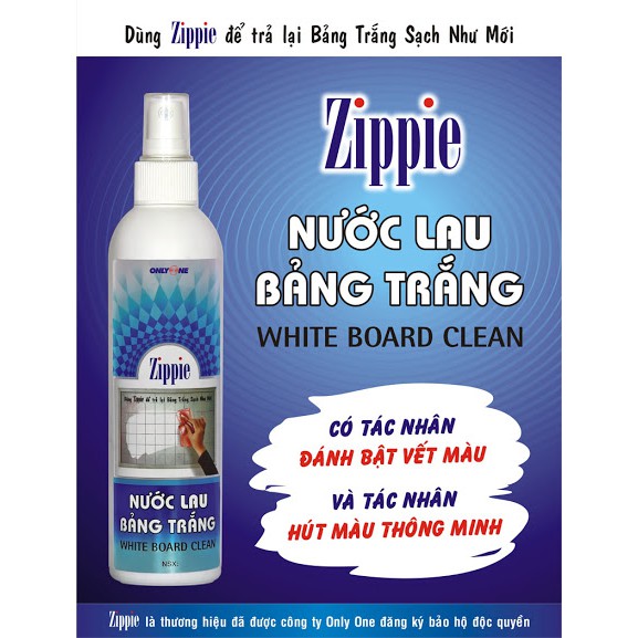 (1 Chai) Nước xịt lau bảng trắng Zippie 250ml
