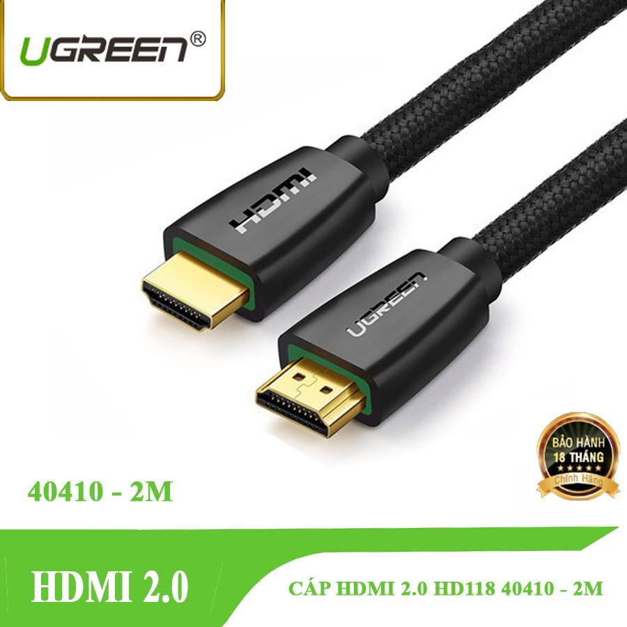 Cáp HDMI 2.0 hỗ trợ 3D 4K UGREEN HD118 40410 - Dài 2M