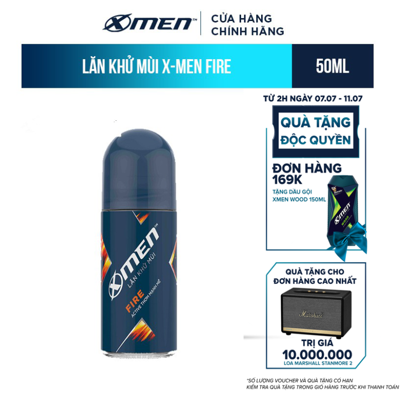 Lăn khử mùi X-men hương nước hoa Fire 50ml nhập khẩu