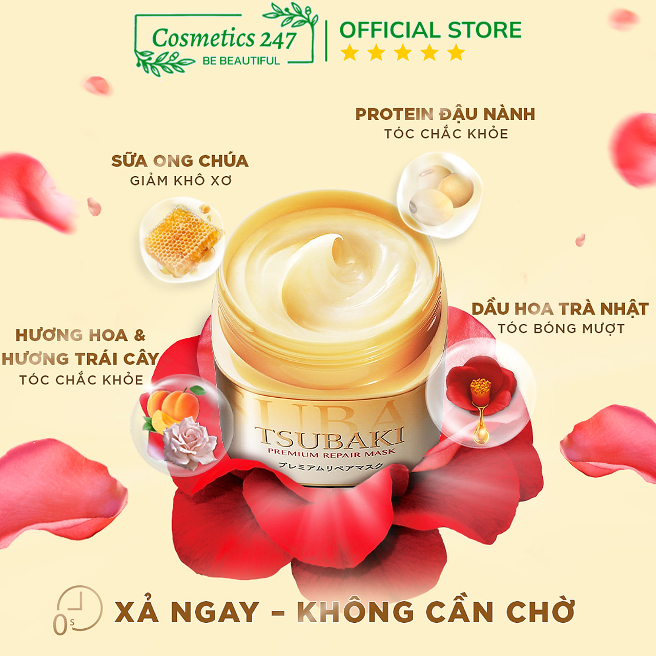 Mặt nạ tóc Tsubaki Phục hồi tóc hư tổn 180G