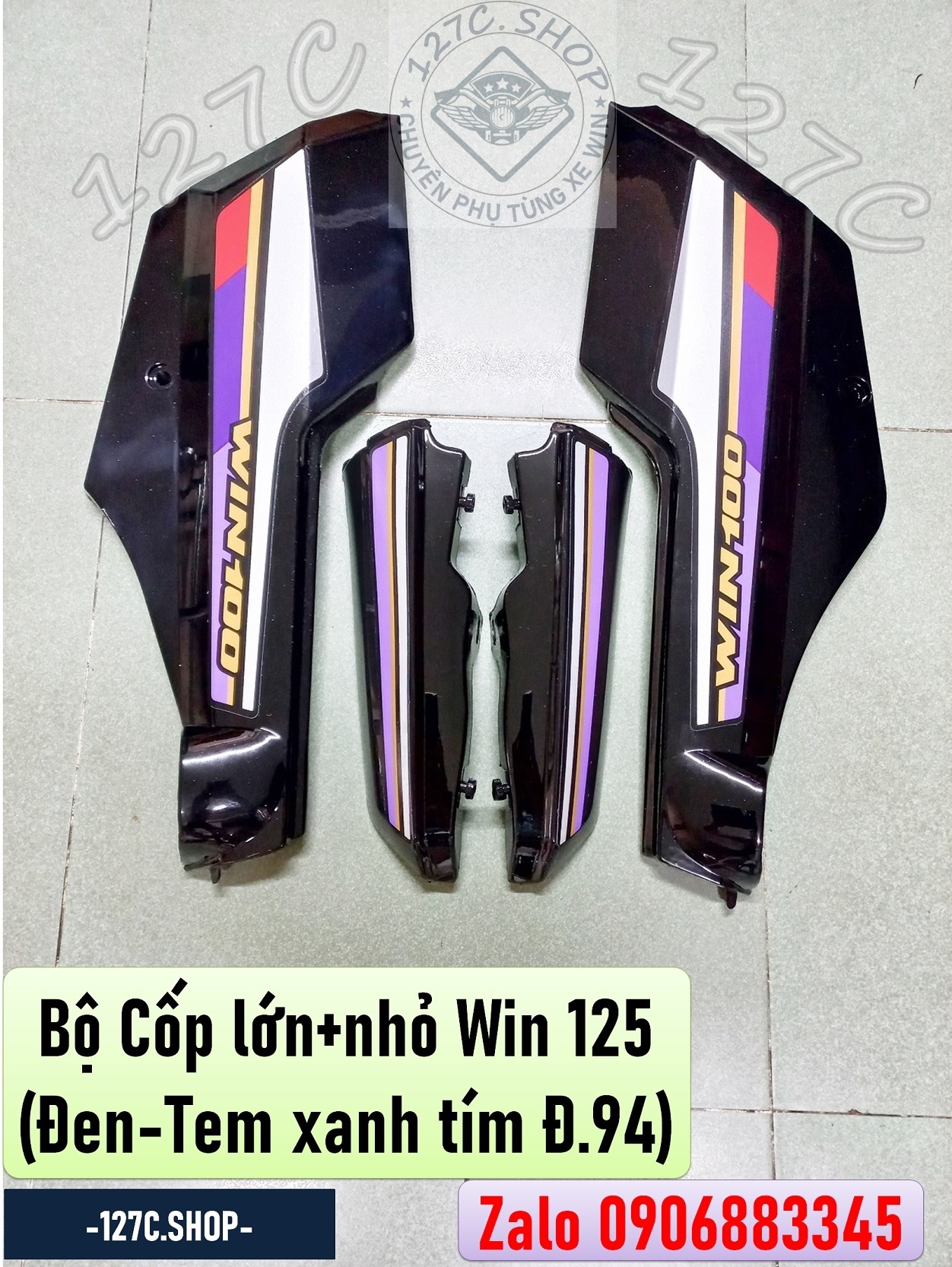 [HCM] Bộ Cốp lớn + nhỏ Win 125cc (Đen/ Có tem hoặc không tem)