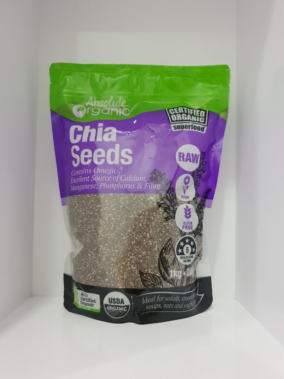 Hạt Chia Úc Nhập Khẩu Absolute Organic Chia Seeds 1kg