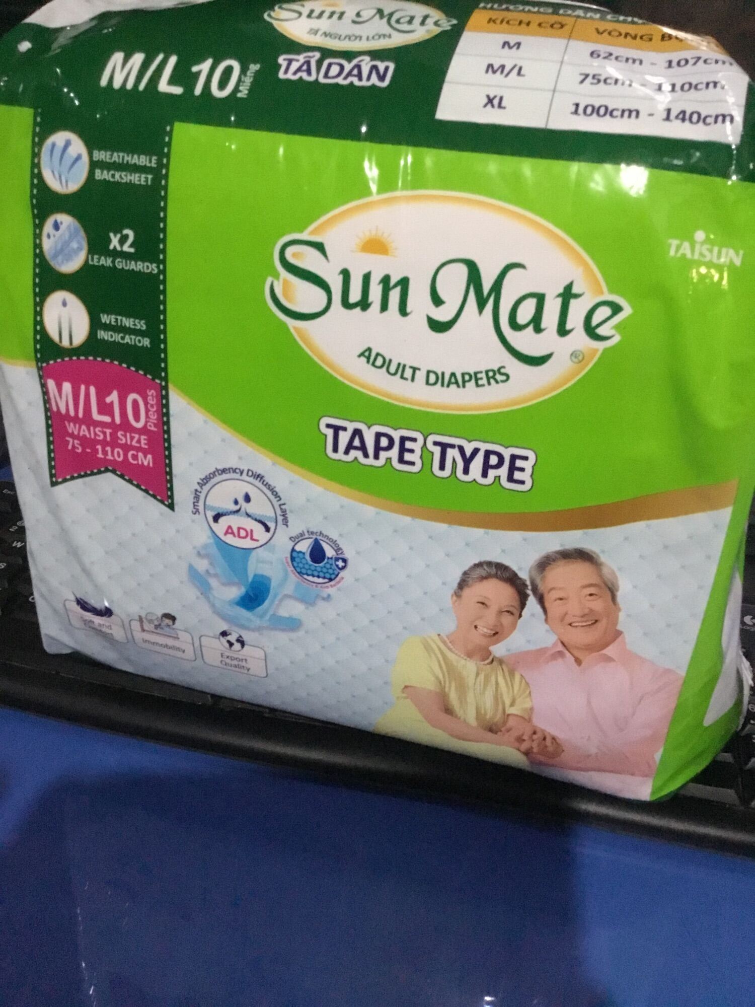[Tp HCM] Tã dán Người Lớn Sunmate ML10 - Date luôn mới