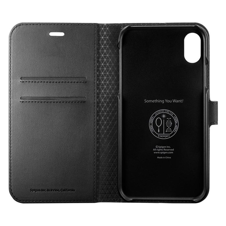 [HCM]Bao da iPhone XR Spigen Wallet S (Đen) - Hàng Chính Hãng