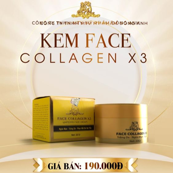 Kem Face Collagen X3 xoá nám ngừa mụn trắng da phục hồi da hư tổn mỹ phẩm đông anh chính hãng 20g