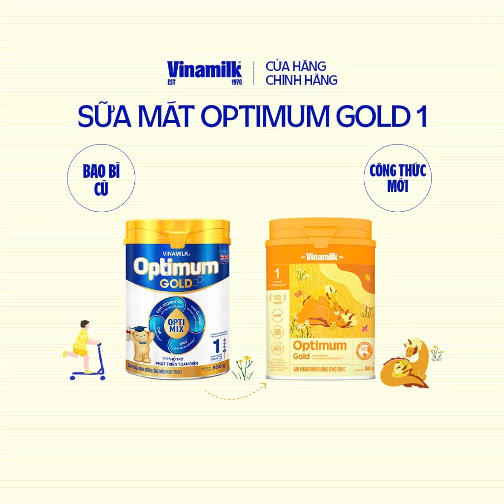 (Expiration Date June 2027) (New Model with Points) Vinamilk Optimum Gold Powder Milk 1 800g.