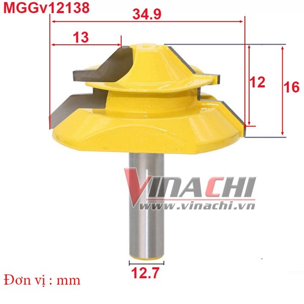 Mũi Ghép Góc Vàng - Mũi Ghép Góc Vuông, Mũi Ghép Hộp Vuông Cốt 12.7mm Chính Hãng, Bền Đẹp - 1 Mũi
