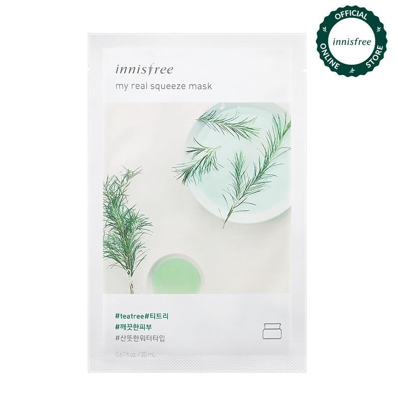 Mặt nạ giấy dưỡng ẩm & làm sáng da từ cây trà Innisfree My Real Squeeze Mask - Tea Tree 20ml
