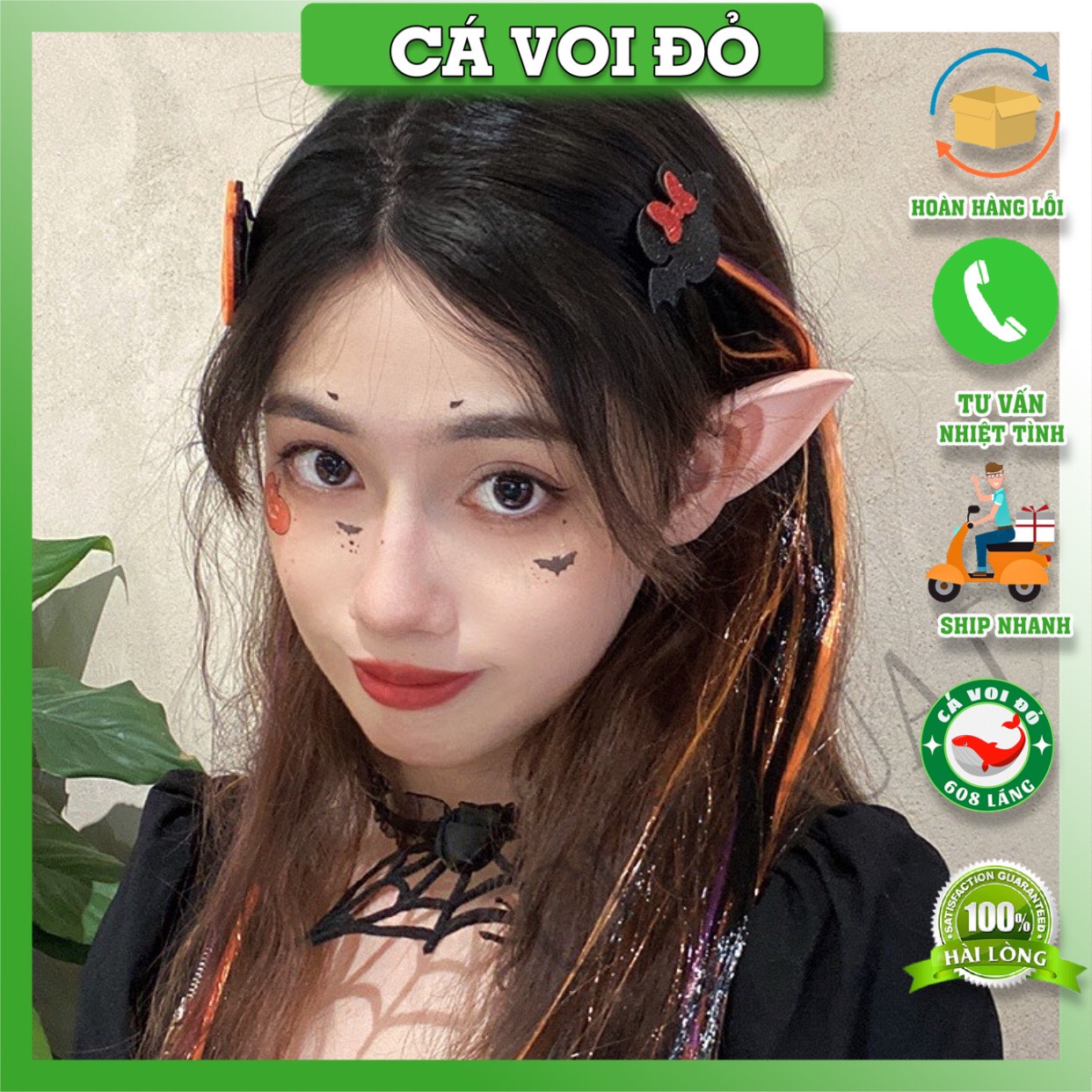 Kẹp tóc, cài tóc giả Halloween nhiều hình vui nhộn