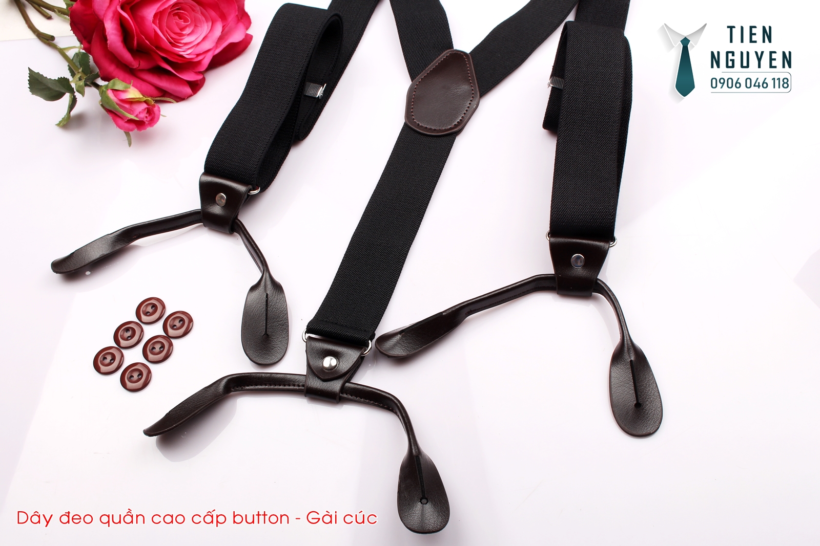 Đai đeo quần Chữ Y cao cấp 3.5cm - Dạng gài