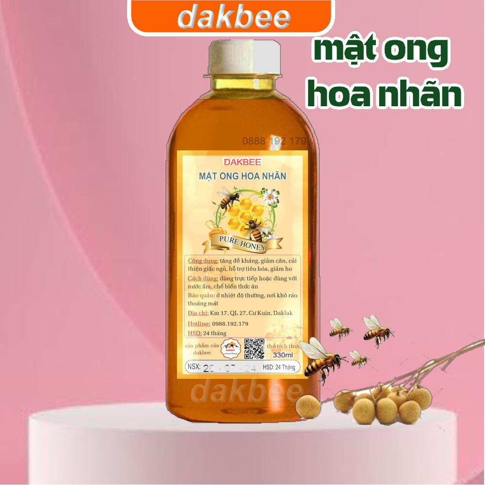470g mật ong rừng hoa nhãn nguyên chất - daklak-