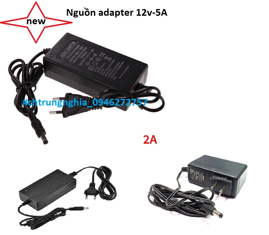 Nguồn nhựa Adapter Đen 12V 2A---3A---5A