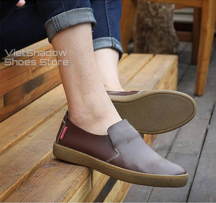 Giày slip on nam da bò - Giày lười nam da bò - 3 màu (đen) (nâu) và (xanh) - Mã sản phẩm 912