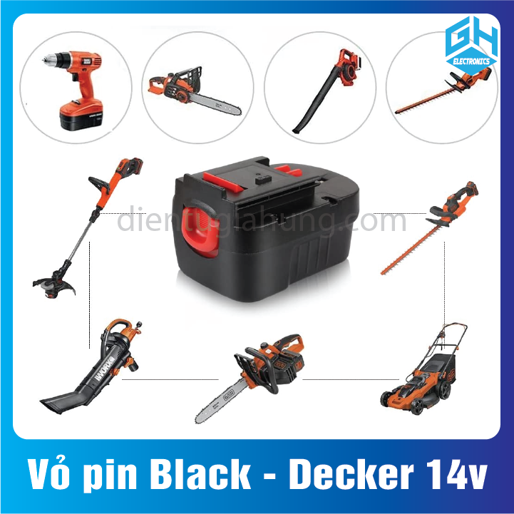 Vỏ pin Black - Decker 14v đóng 8 cell lion