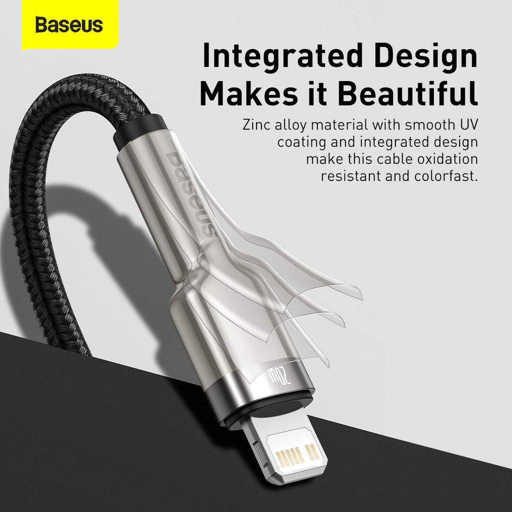 [ PD 20W 1M ] Cáp Sạc Nhanh PD Type C to Lightning Baseus Metal PD (20W C to iPhone Cable) 1m