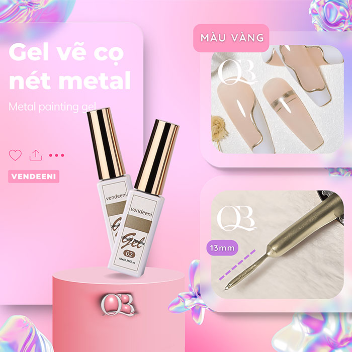 Gel vẽ cọ nét metal (gel vẽ nét tráng gương) Vendeeni 10ml (cần hơ đèn)