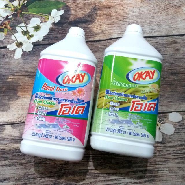 [HCM]Nước lau sàn Okay 3800ml Thái Lan (màu Hồng hương Hoa)