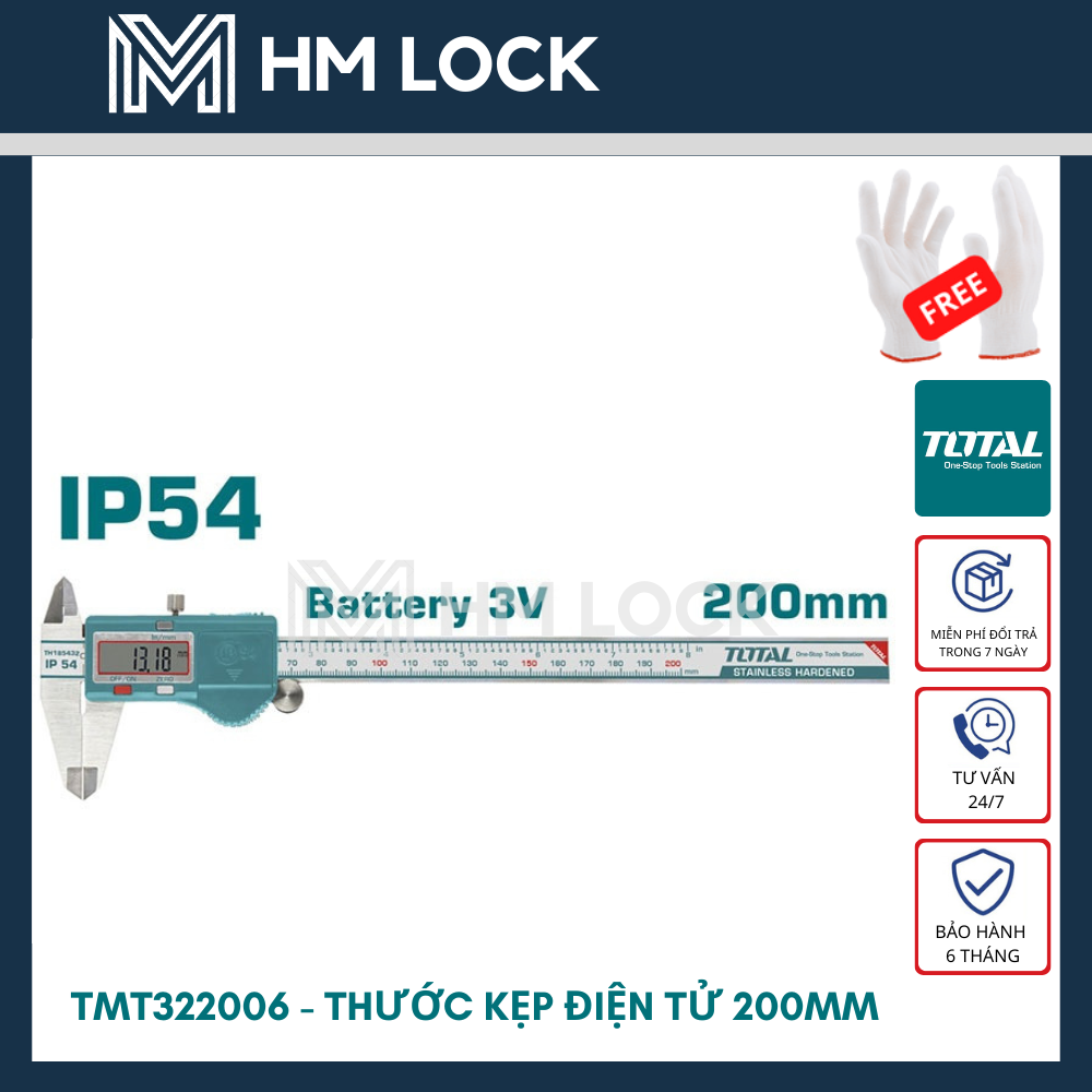 Thước kẹp 150, 200mm total - hàng chính hãng - hm lock