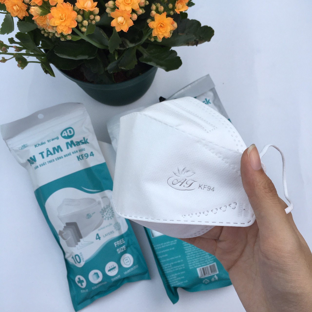 Combo 5 bịch (50 cái) Khẩu Trang 4D KF94 Hàn Quốc