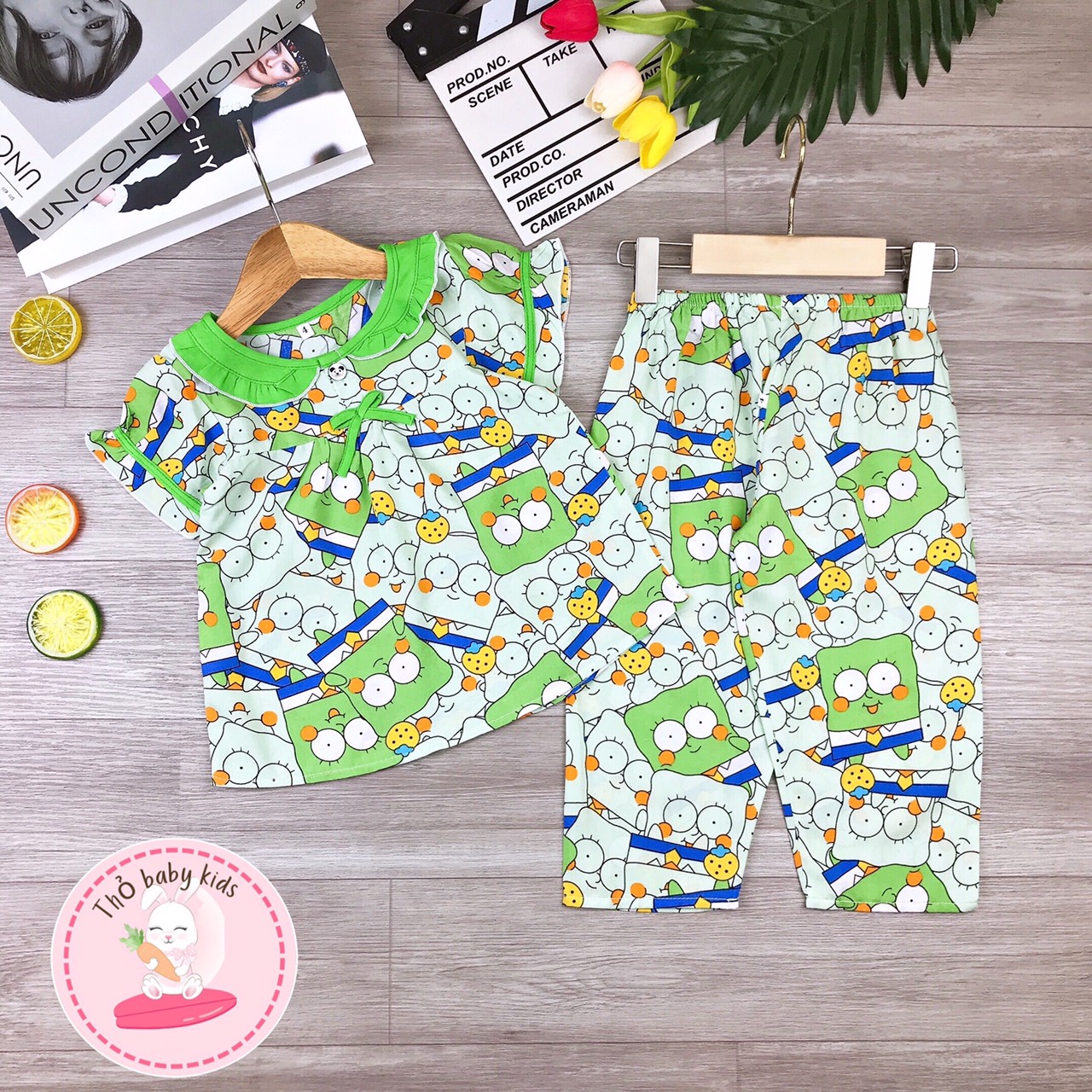 Đồ bộ tole bé gái, bộ tole dài bé gái, tole tay ngắn quần dài bé gái shop thỏ baby kids