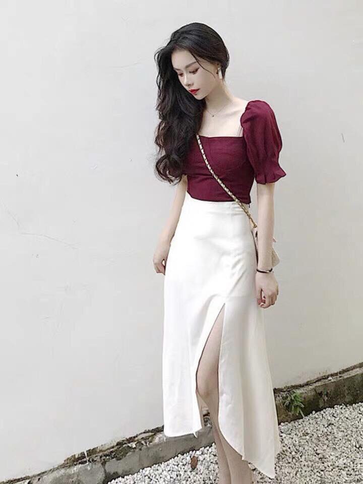 Đầm ômxẻ đùi -mtb