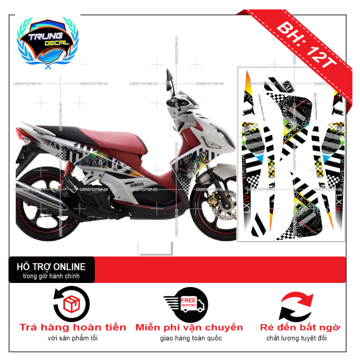 Tem rời xe NOUVO 4 LX MẪU ZIN THÁI DÁN XE TRẮNG