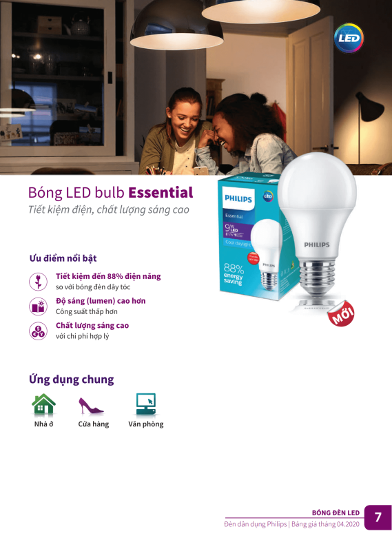 Đèn tiết kiệm điện Philips ESS LED BULD 5w/7w/9w/11w/13w