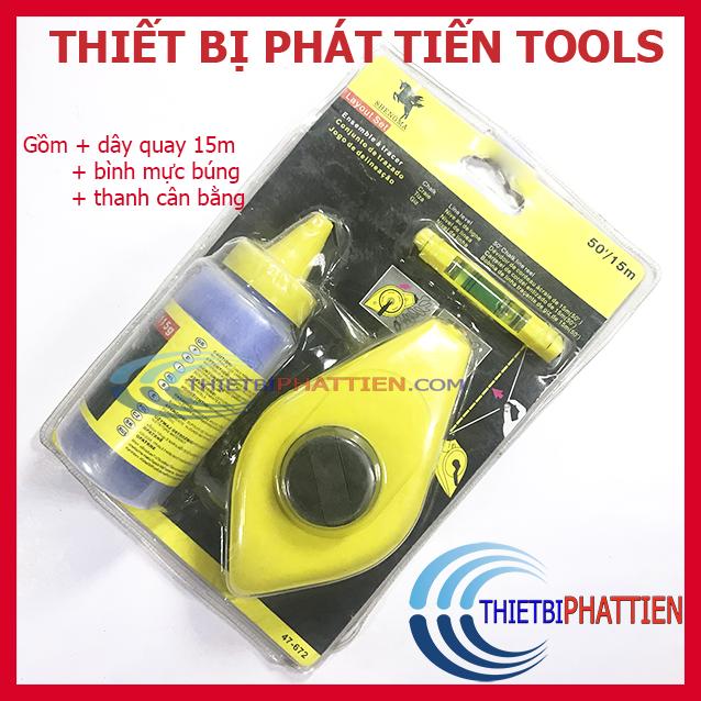 [HCM]Trọn Bộ Bật Mực ( Búng Mực ) Thi Công Gồm Dây 15m Mực Cân Bằng ( Hãng SHENGMA )