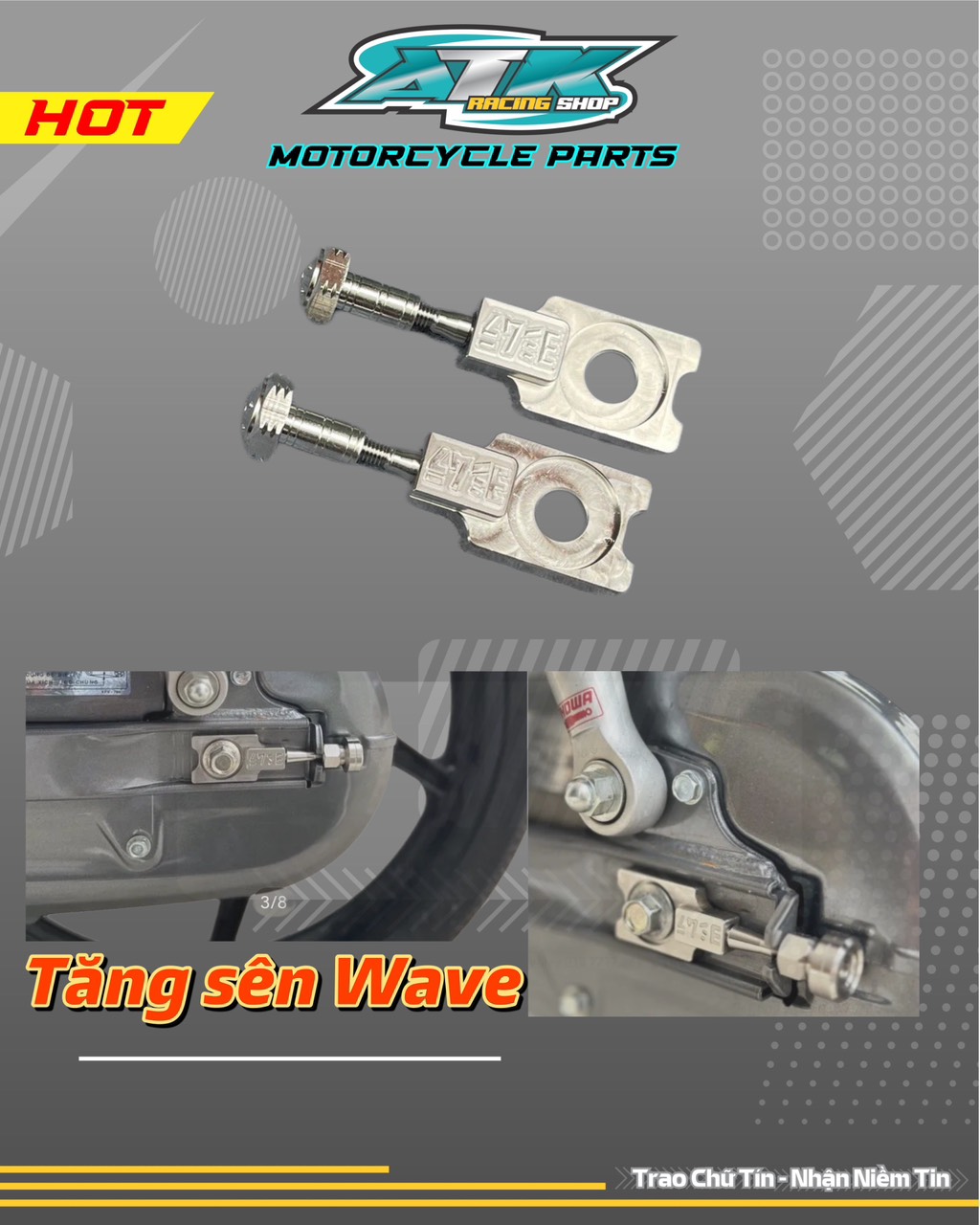 Beautiful CNC 304 stainless steel couple dream catcher tank for wave motorcycle