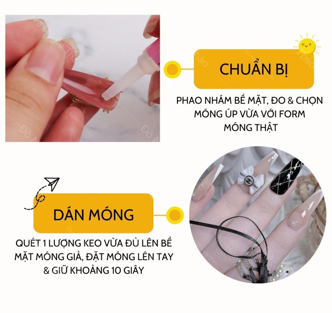 [HCM]Set 10 Keo Dán Móng Mini - Keo Nail Box 2g