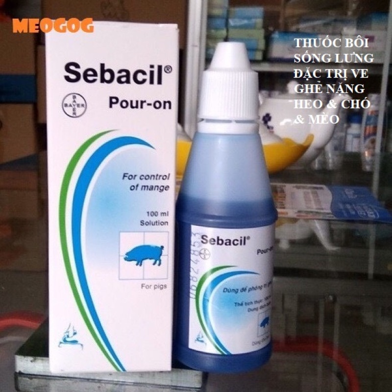 SEBACIL BAYER - BÔI SỐNG LƯNG ĐẶC TRỊ VE GHẺ NẶNG HEO & CHÓ & MÈO MEOGOG