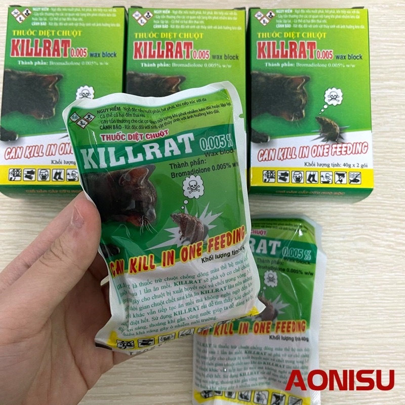 Thuốc diệt chuột KILLRAT 0.005% ( Hộp 2 gói)