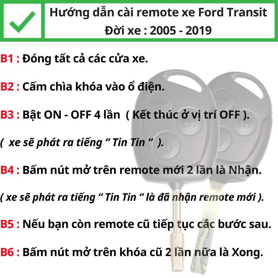 Chìa Khóa remote xe Ford Transit