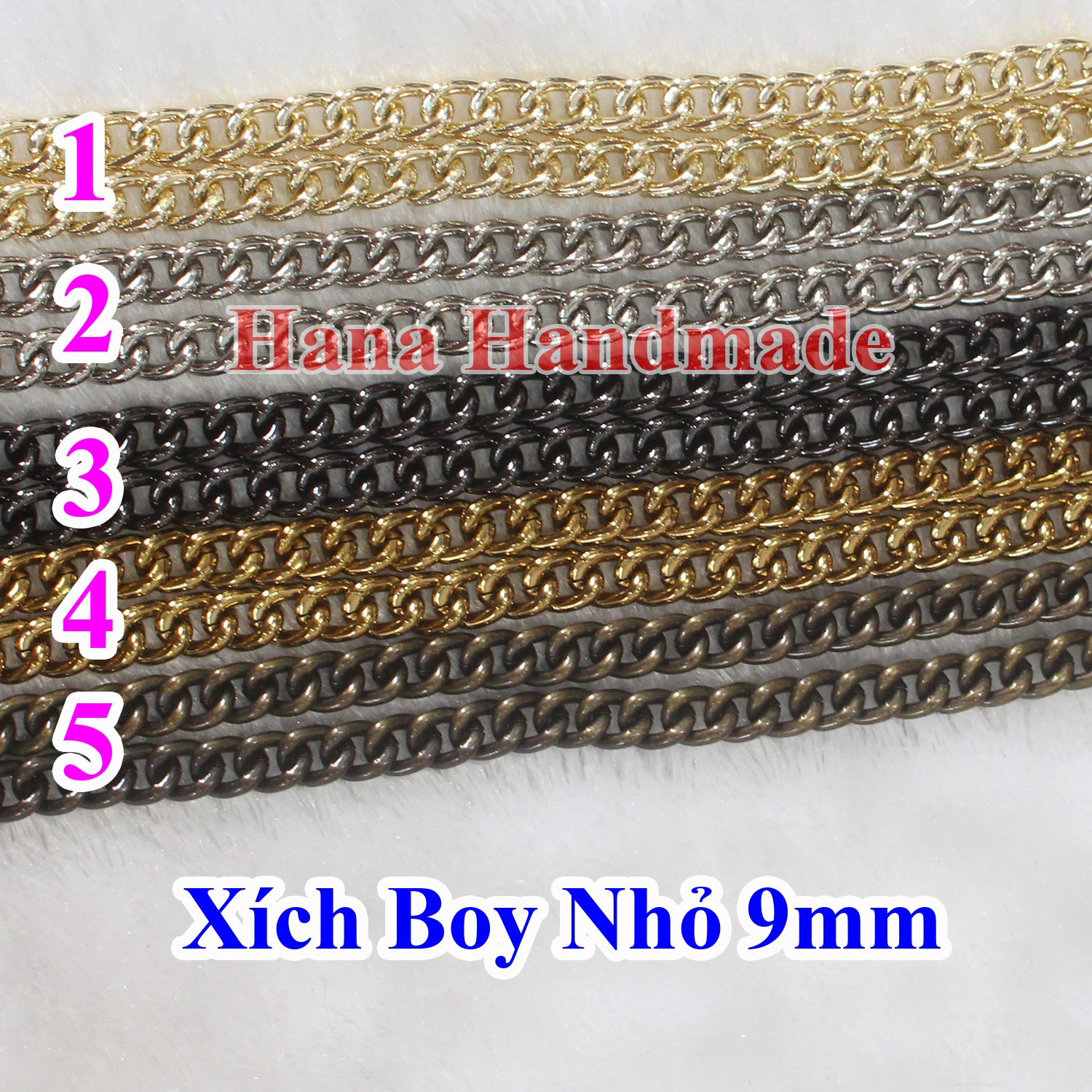 Small Boy Chain 9mm for Attaching to Handbags (55K/Meter)