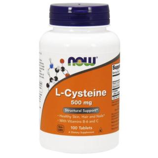 Now L-Cysteine 500mg + Vitamin B-6 & C Hỗ trợ Trị Mụn, Bổ sung dinh dưỡng cho Da, Móng, Tóc Chai 100 Viên thumbnail