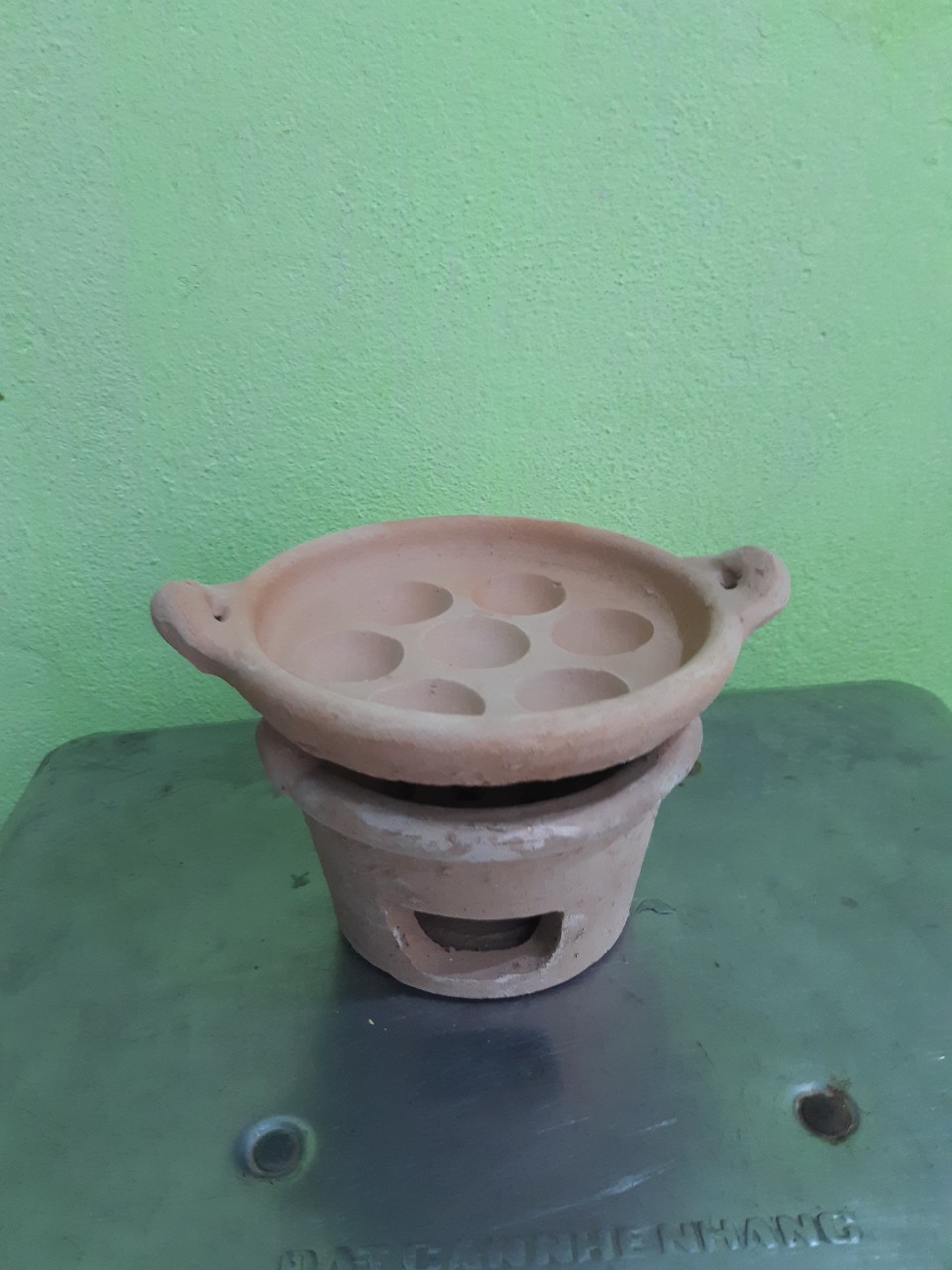 Combo bộ lò và khuôn đất nung nhí 7 lổ ( sản phẩm bé tí) kèm nắp