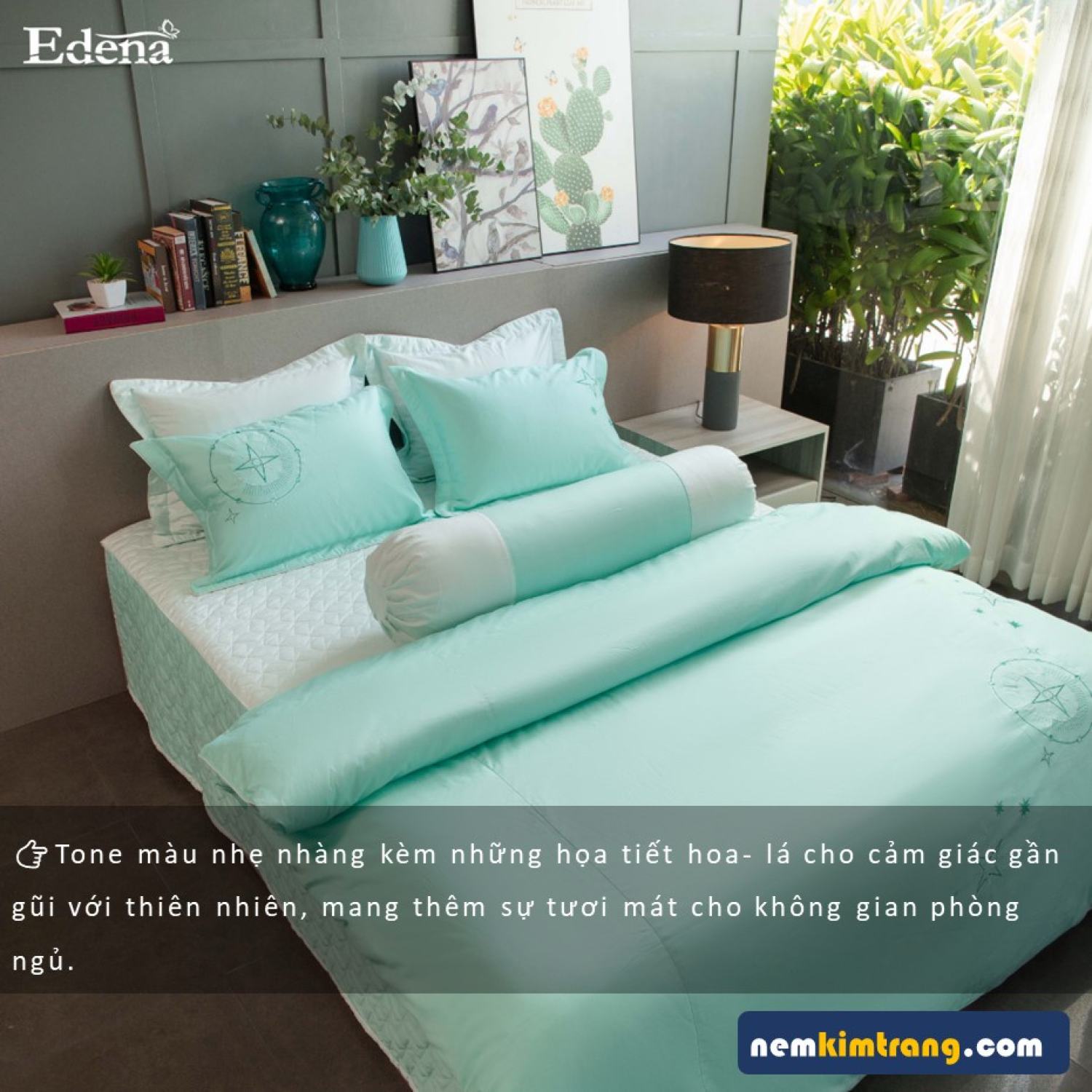 GA (Drap) Nệm Coton Solid Edena Mẫu 376 - CHÍNH HÃNG, CAO CẤP