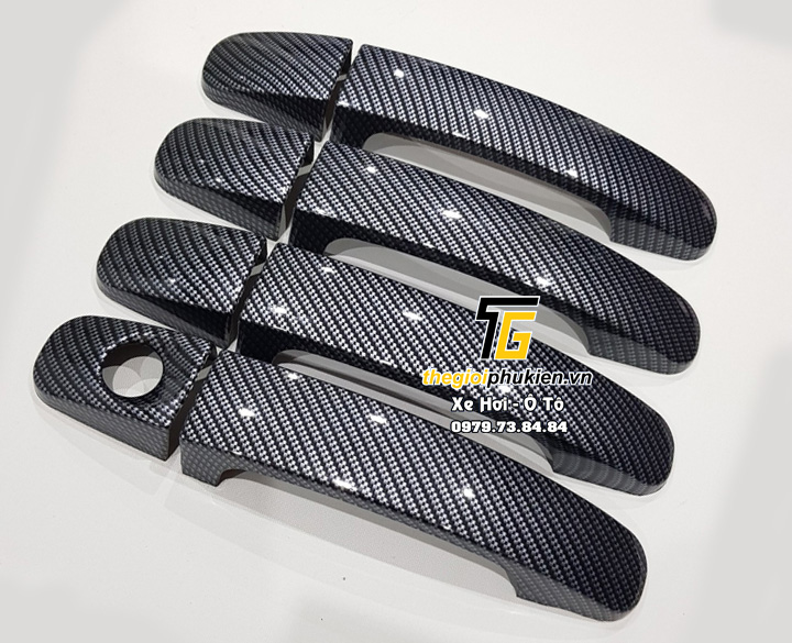 Bộ ốp tay nắm cửa xe Ford Ranger vân Carbon
