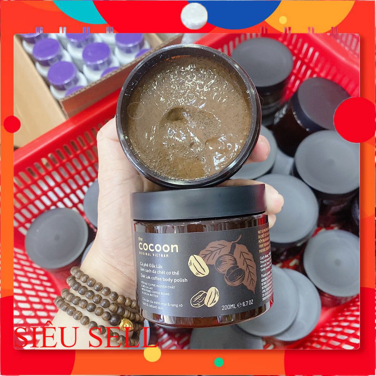 Tẩy Tế Bào Chết Cà Phê COCOON Đắk Lắk 200g Mềm Mịn Da , Trắng Sạch , Đều màu Da