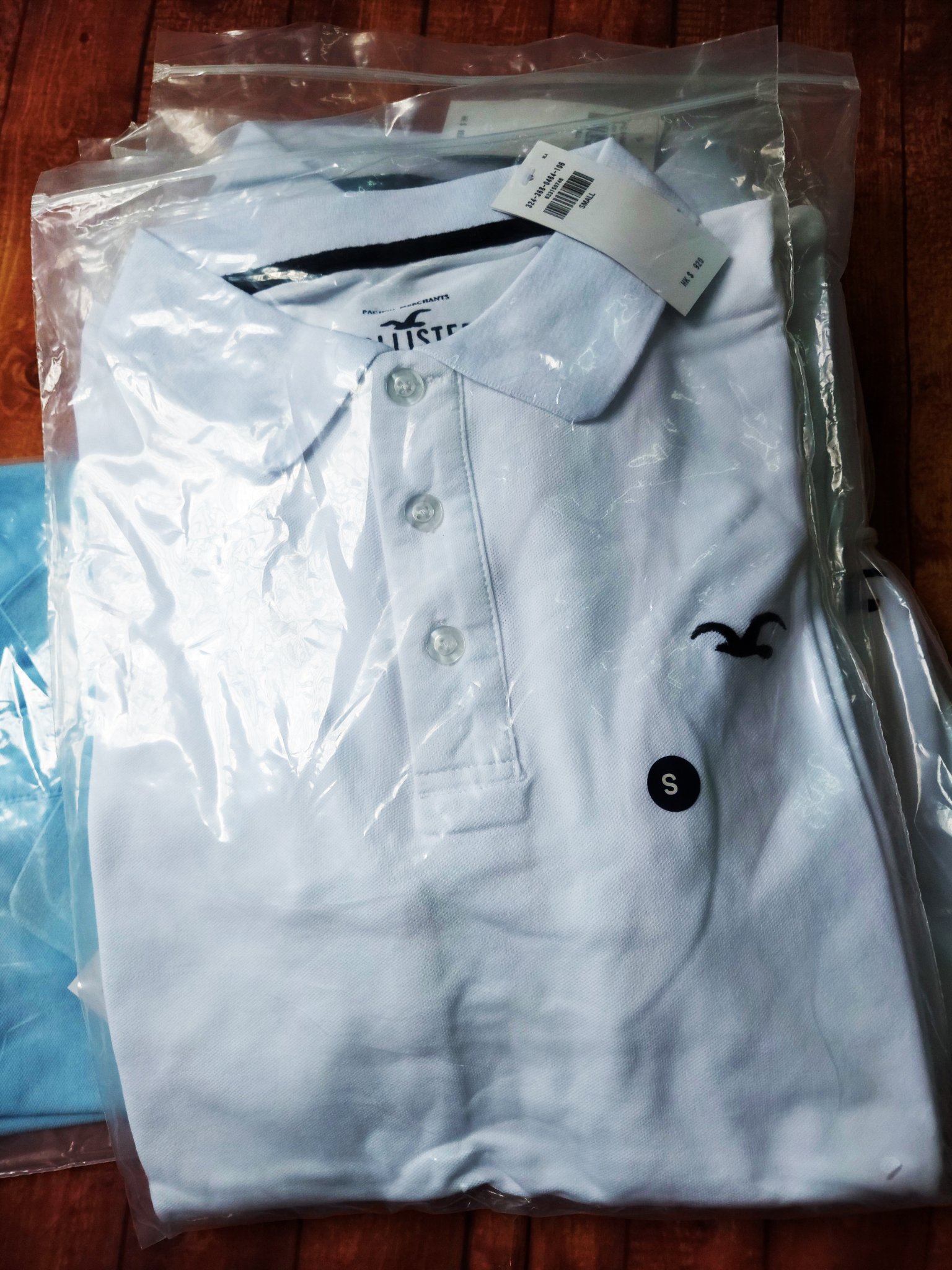 Áo thun polo Hollister icon White & Blue Sky New