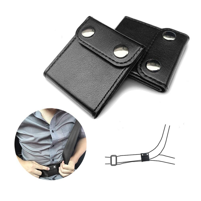 Auto Seat Belt Regulator Anti-Le Neck Fixer Adjuster Equipment Car Seat Belt Locator-2 Pcs Black
