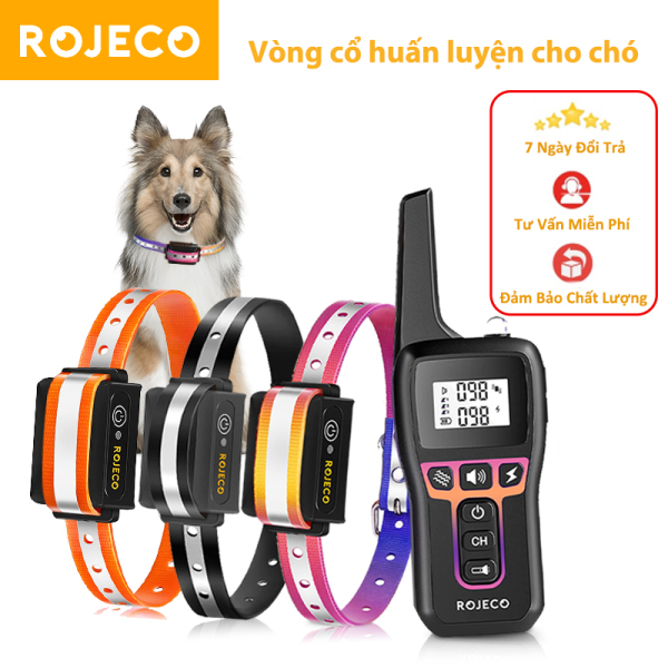 Thiết bị vòng cổ huấn luyện chó sủa ROJECO công nghệ mới điều khiển từ xa màn hình lcd