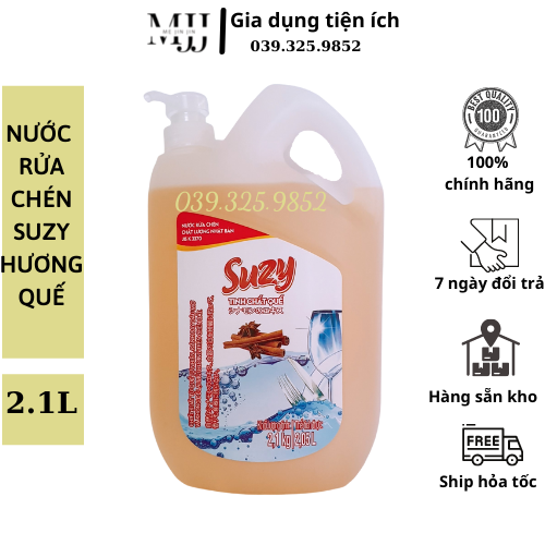 Nước rửa chén bát Suzy Nhật Bản 2,1kg - thành phần hương Quế