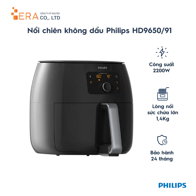 [Trả góp 0%]Nồi Chiên Không Dầu Điện Tử Philips HD9650