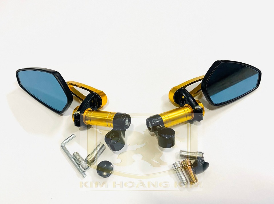 Cặp kính chiếu hậu lá nhỏ gắn chân gương các loại xe máy,Sirius,Winner,Exciter,Wave.....(màu Vàng)